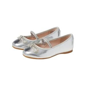 NEW NINA girl's kendalla flats in silver crackle